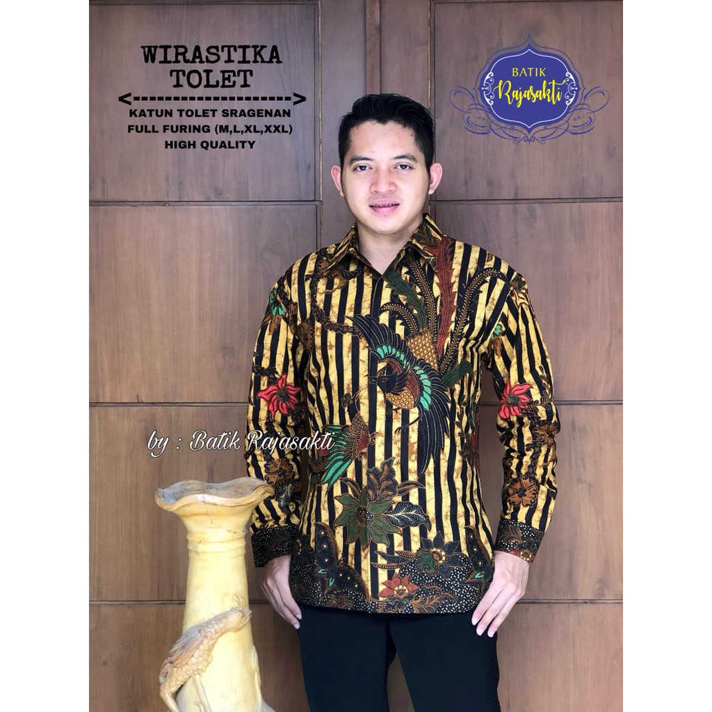 WIRASTIKA COLET RAJASAKTI KEMEJA BATIK SOLO PRIA LENGAN PANJANG LAPIS FURING ATASAN BATIK PREMIUM MODERN KATUN HALUS BAHUWIRYA  BANAMITRA BANAMITRA PUTIH BANGSAWAN BAYU PUTRA BERLIAN BIRU BHARATAYUDA BIMASENA BIRENDRA BIRU INDAH BRAHMAKERTA BRAHMAKERTA