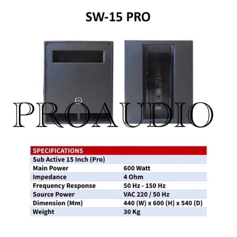 Speaker Subwoofer Aktif Wisdom 15 Inch SW-15 PRO SW 15 PRO SW 15PRO Original