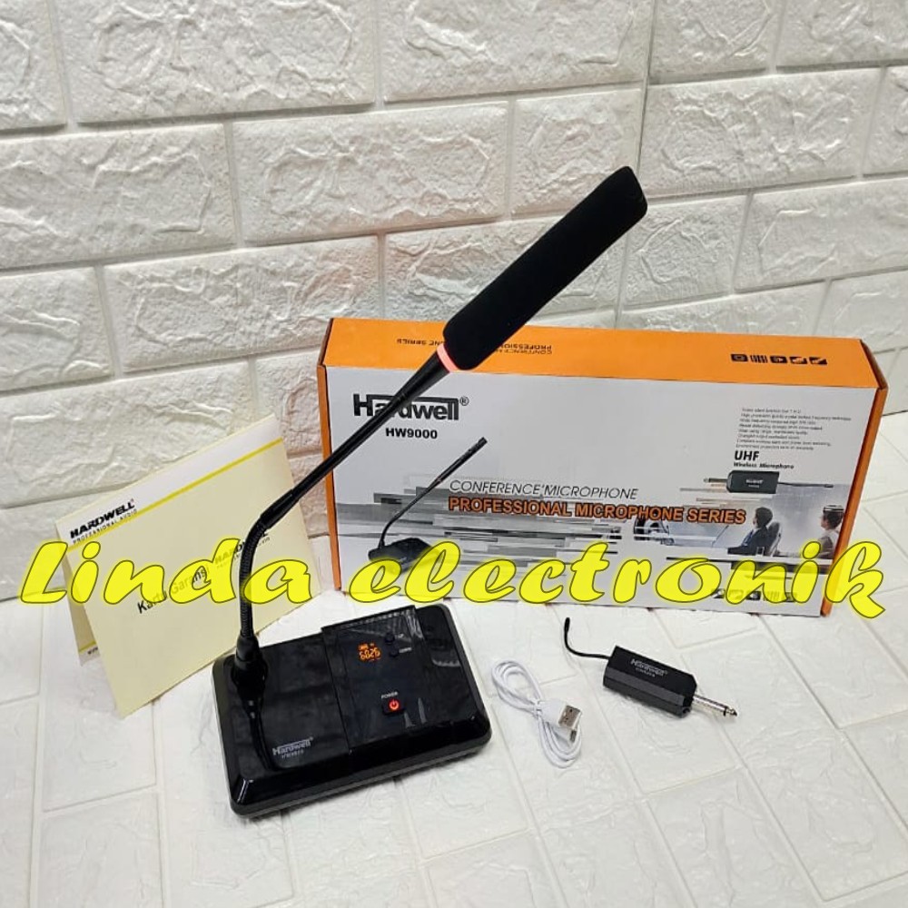 Mic Wireless Podium Hardwell HW 9000 Original Mic Meja  Conference hardwell hw9000