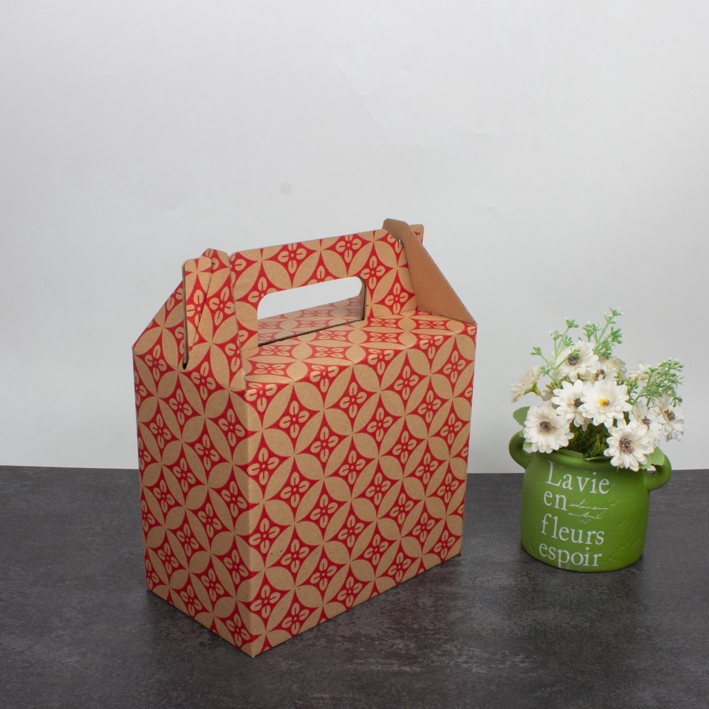 Dus Jinjing Botol 250ml x 8 Packaging Box Botol 250 ml Isi 8 Botol Motif Batik Kardus Tenteng Botol 