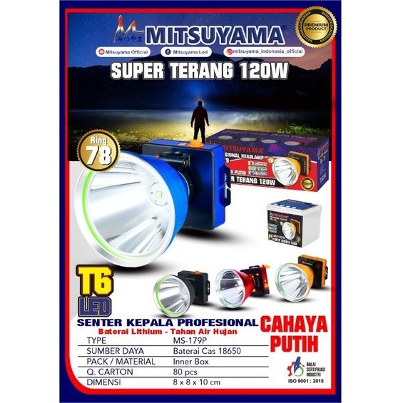 COD SENTER KEPALA 120 WATT MITSUYAMA MS-179 CAHAYA PUTIH 120 WATT