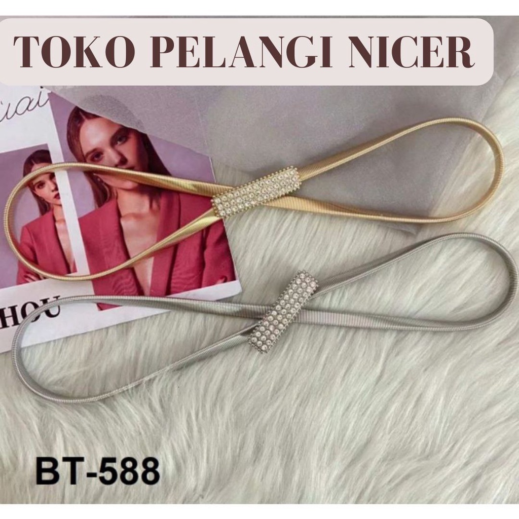 Ikat Pinggang Elegan Hias Berkilau untuk Gaun - BELT TALI Pinggang Buterfly- Gesper Ikat Pinggang