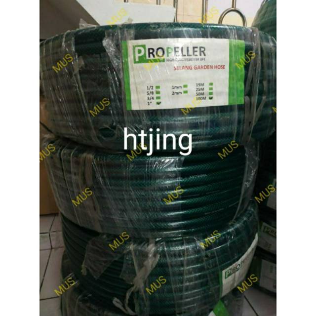 Selang Air Lumut Anyaman Benang Hijau 1 Inch Per Meter/Selang Taman/Ledeng/Keran Kran Air