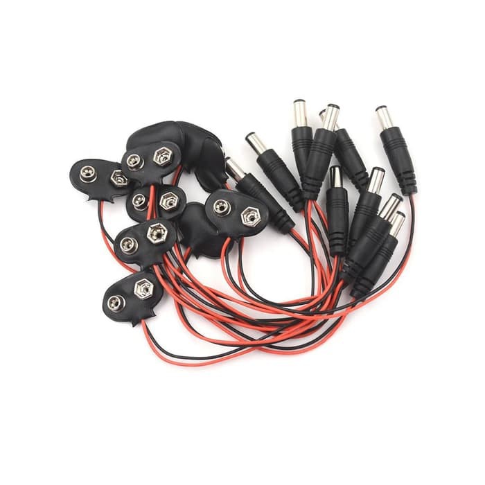 Tutup Kancing Baterai 9V Klip Batre Kabel Konektor + Plug Power DC