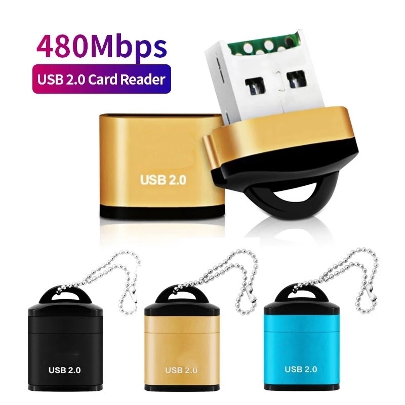 Card Reader Usb 2.0 Mini Portable Multi Warna Untuk Komputer Desktop / Laptop