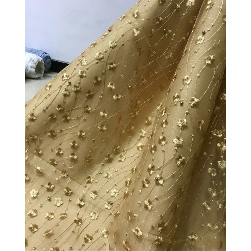 Tulle motif bordir J-034