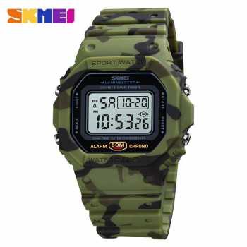 SKMEI Jam Tangan Digital Pria Hijau Army