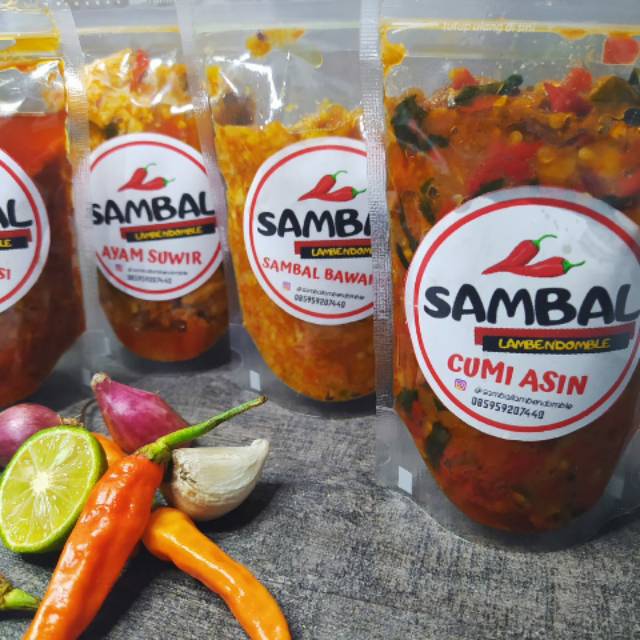 

Sambal / Sambel Baby Cumi, Teri, Terasi, Bawang & Ayam Suwir Lambe Domble