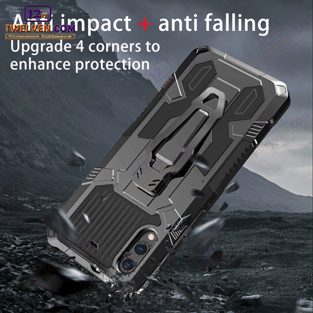 Case Shockproof Samsung A02 Armor Hardcase Stand Clip
