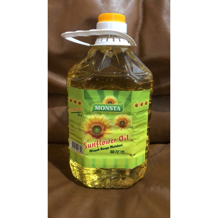 Monsta Sunflower Oil / Minyak masak / minyak bunga matahari 3L