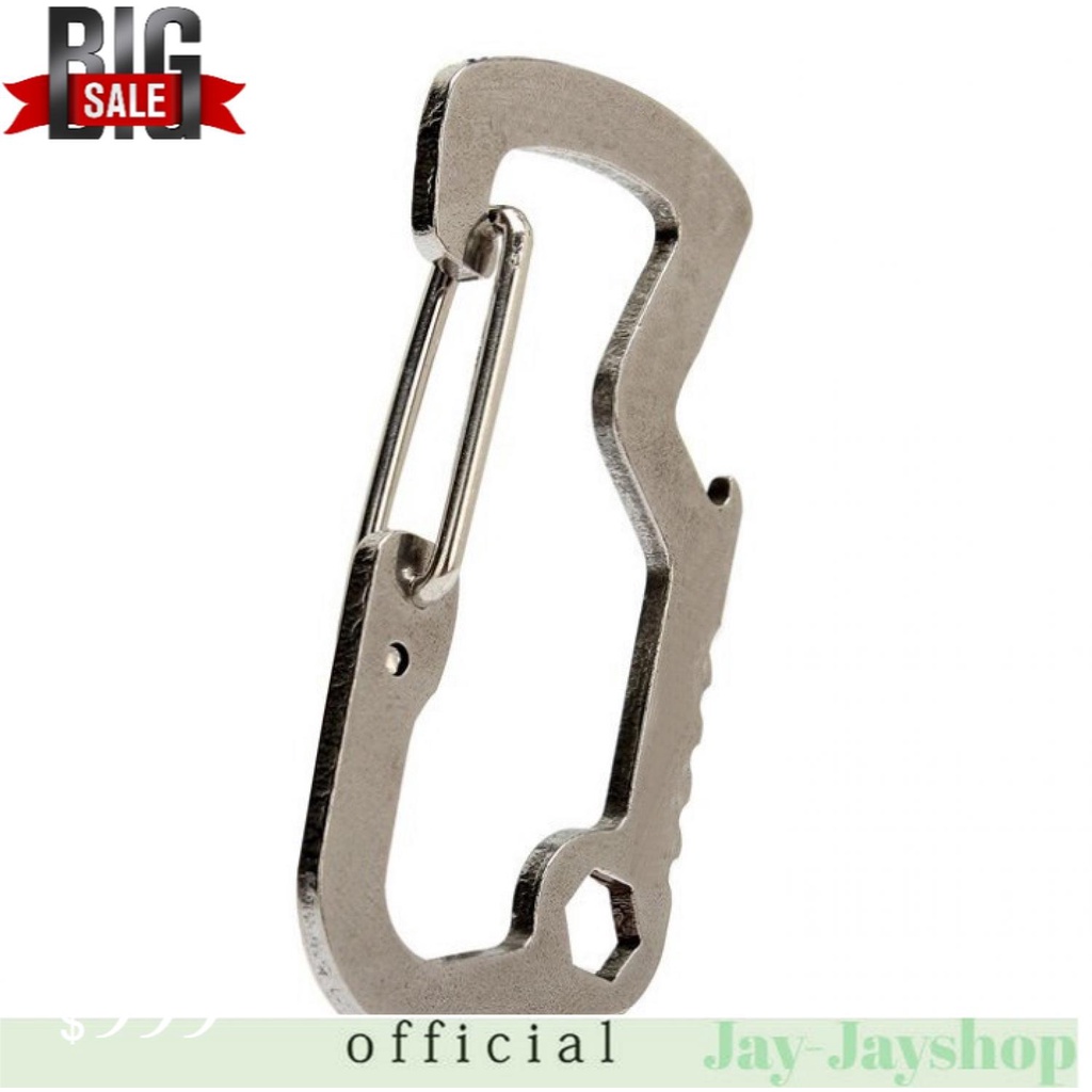 Versatile EDC Carabiner Stainless Steel with Bottle Opener