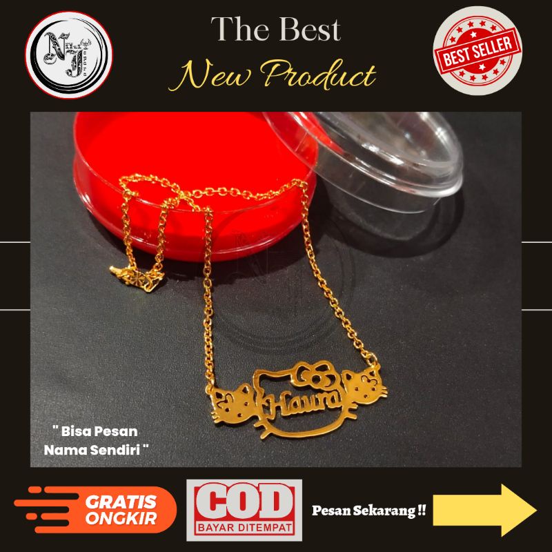 Kalung nama anak | kalung nama lapis emas dewasa