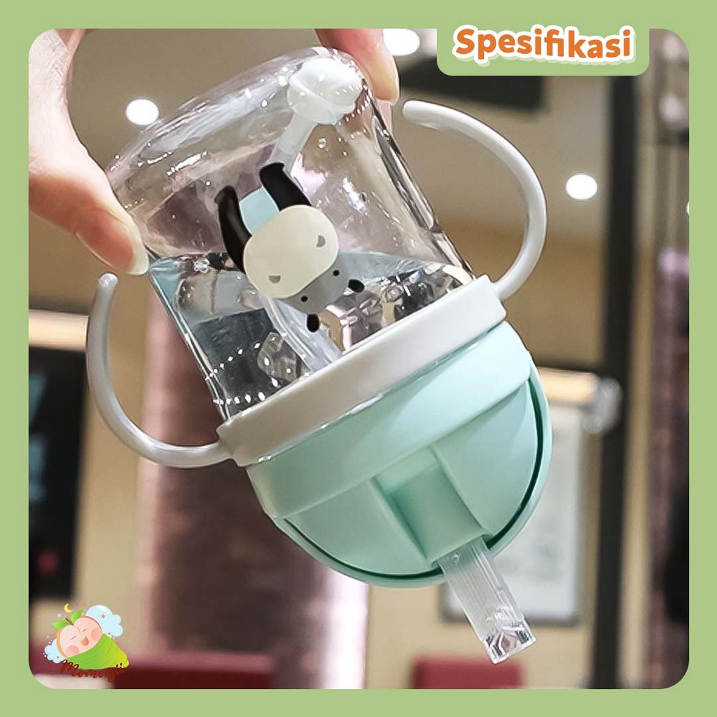 MOMOGII Botol Minum Anak Bayi Gelas Karakter 250 ML BPA FREE Training Cup Anti Tumpah