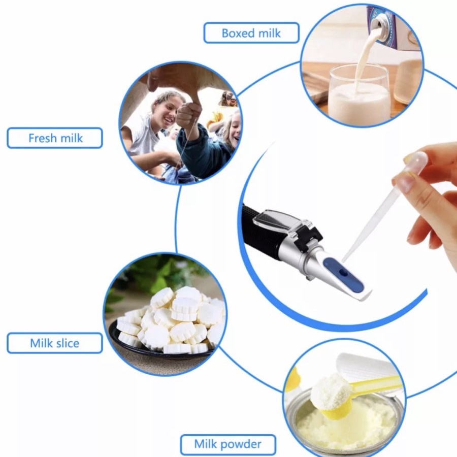 Refractometer 0-20% milk Refractometer 0-20 Produk Kesehatan Susu Konsentrasi 0 - 20 Susu Genggam - B190036