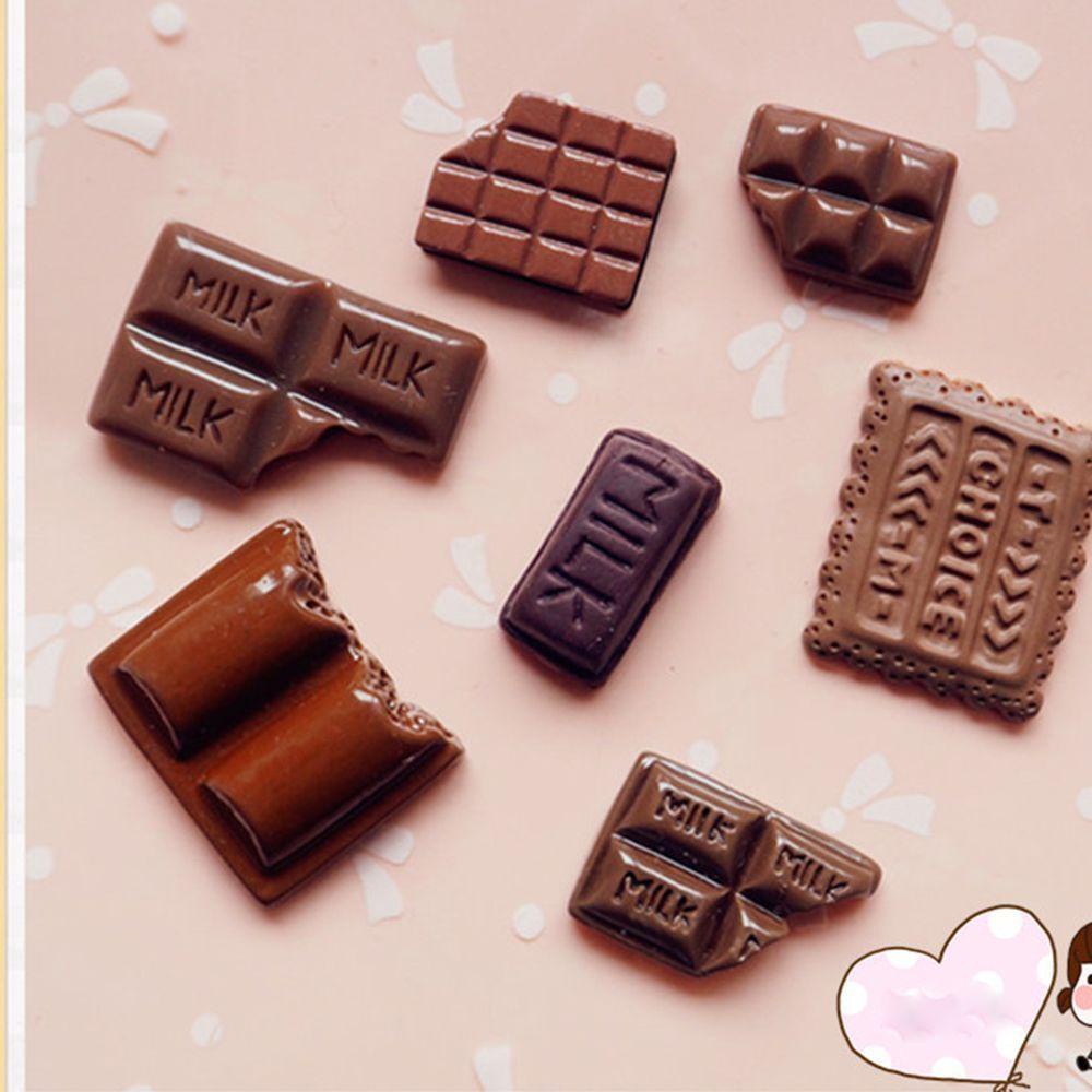 [Elegan] Coklat Flatback Resin Sweet Candy Parts Art Charm Model 10*25mm Dekorasi Miniatur