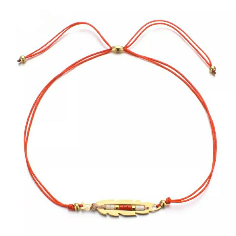 Red Feather Stainless Steel Bracelet