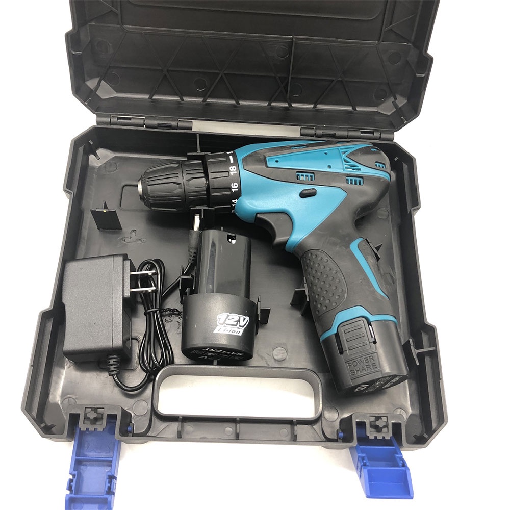 Solade Bor Listrik Cordless Screwdriver Drill Adjustable Speed 12V - SL01 - Blue