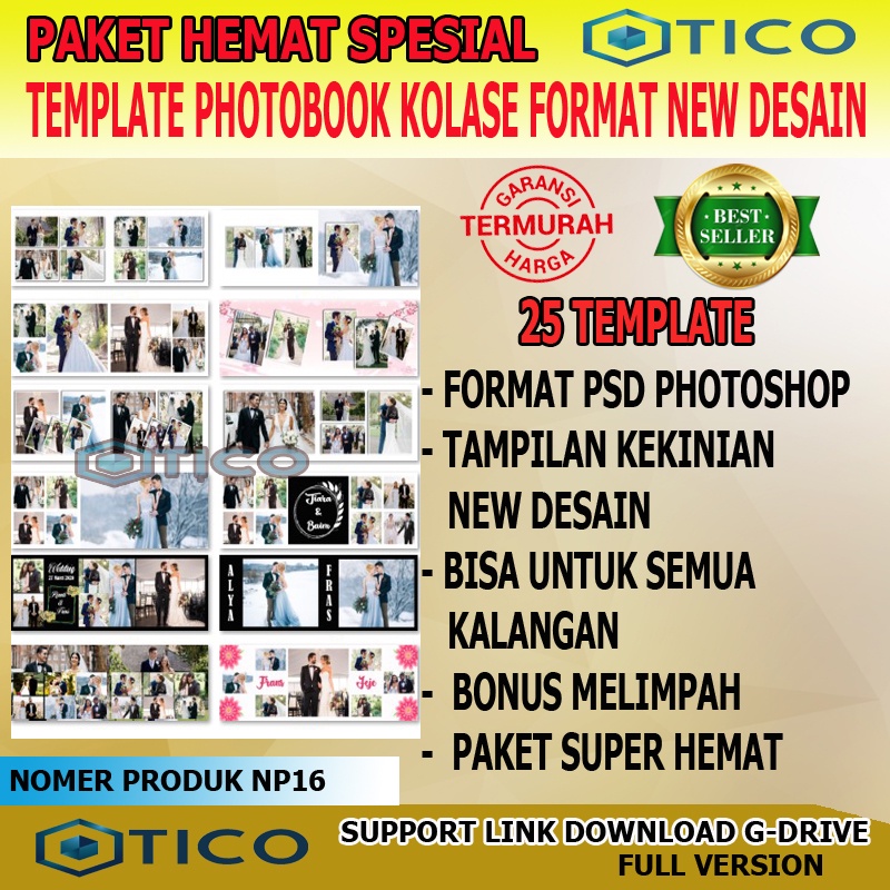 Paket Template Desain Photobook Kolase Foto Kekinian Terbaru PSD Usaha Percetakan Multimedia Termurah Terlaris NP16