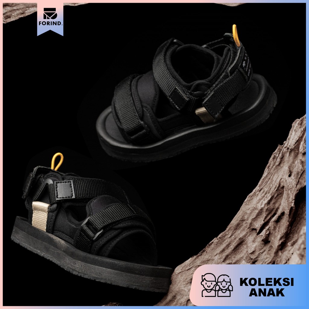 Catalyst Mini Black | Sandal Gunung Anak Hitam Original Sendal Kids Laki Cewek Kid | FORIND Navara