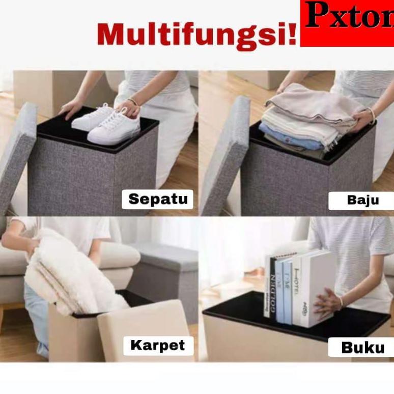 Storage Box Kursi Penyimpanan Serbaguna Organizer Box Kursi Box Lipat / Storage Box Sofa Bangku