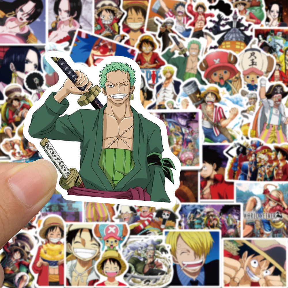 50PCS Anime One Piece Stickers Travel Luggage Guitar Fridge Laptop Waterproof Classic Toy Decals Sticker Fun for Kid Toys