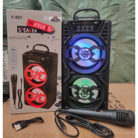 Wireles Speaker Bluetooth Y-801 Free Mic Karaoke