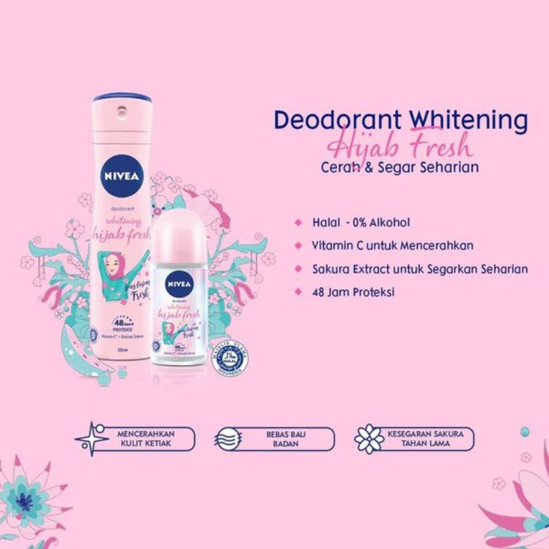 NIVEA WHITENING HIJAB FRESH / DEO ROLL ON / DEO SPRAY