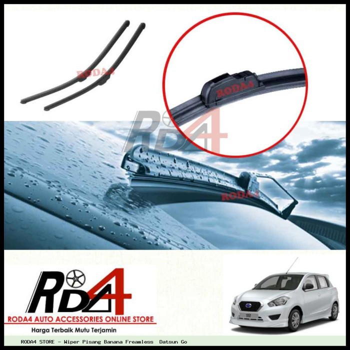 Wiper Mobil Datsun Go 20 16 Frameless Banana 1 Set 2 Pcs