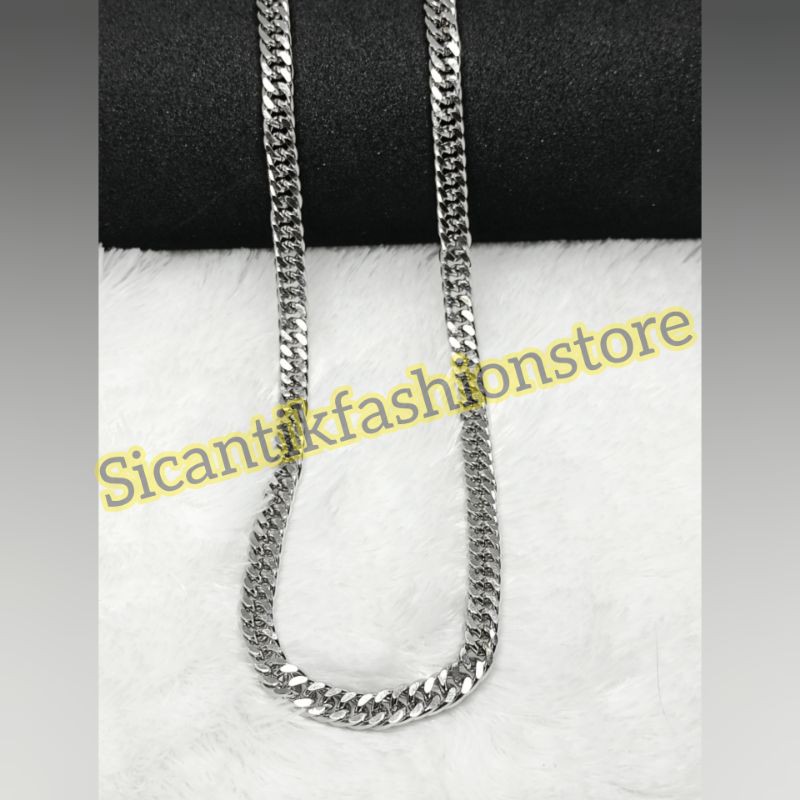 KALUNG RANTAI PADAT TITANIUM FASHION PRIA WANITA 60CM BAGUS MURAH TERLARIS ANTI KARAR TITANIUM