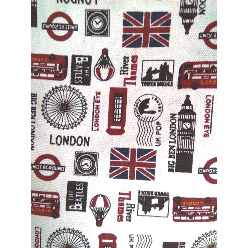 TOTEBAG BAHAN KANVAS PREMIUM MOTIF LONDON. TAS SOUVENIR. TAS JOGJA. Riens Collections