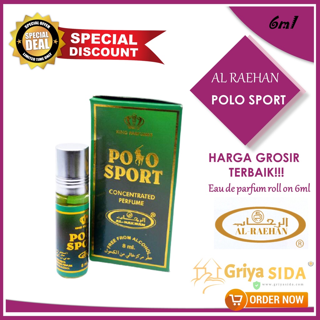 Parfum Polo sport 6ml alraehan minyak wangi polo mirip al rehab parfum Harga grosir PROMO!!