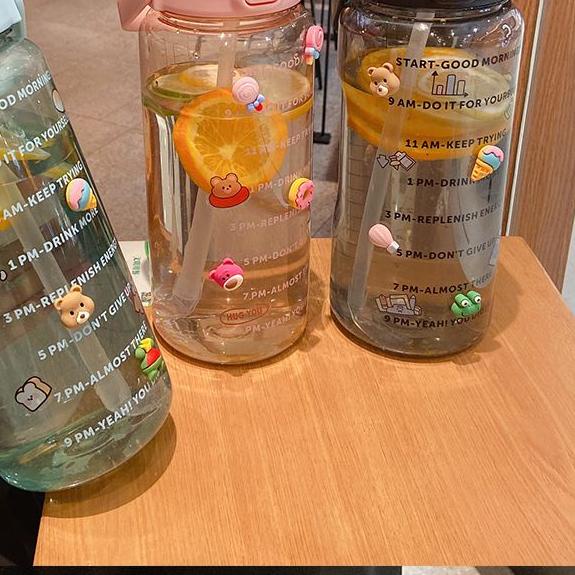 ♜ () BAKUL UNIK - YIBEN Botol minum pastel jumbo 2L seperti Quifit / botol transparant bening tumble