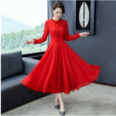 red black long dress