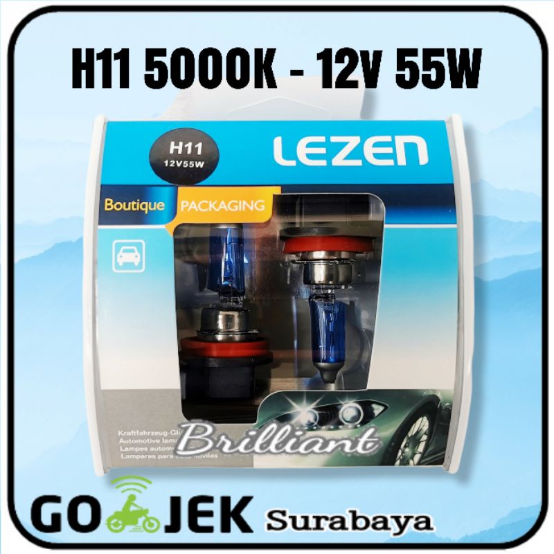 Halogen Bohlam Lampu Xenon - Glass Blue 5000K -  H3 H4 H7 H11 H16 HB3 HB4 - Harga Set