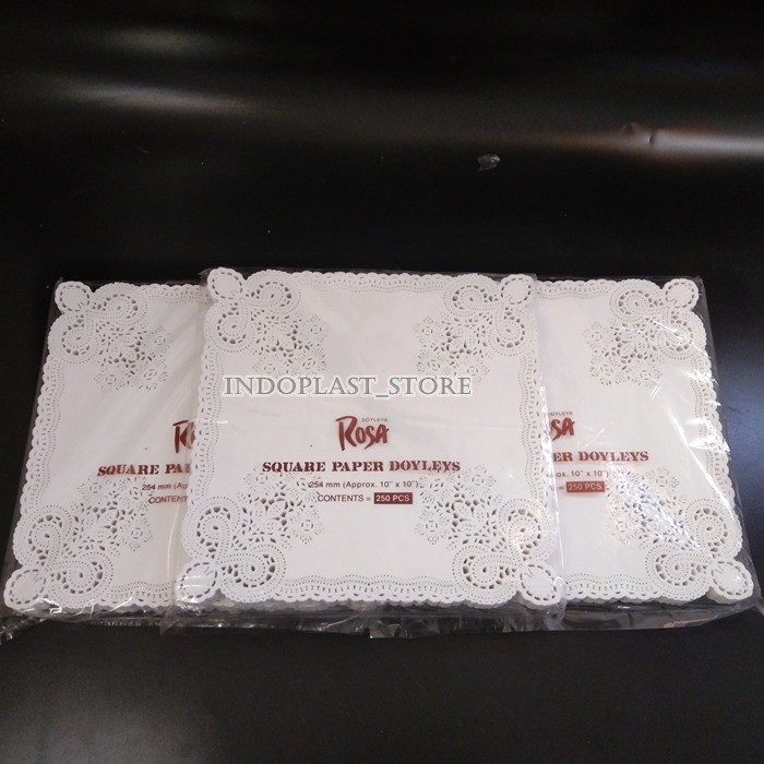 Paper Doilies Rosa 10"x10" / Alas Renda / Doyles / Renda Kertas Isi 250 Pcs