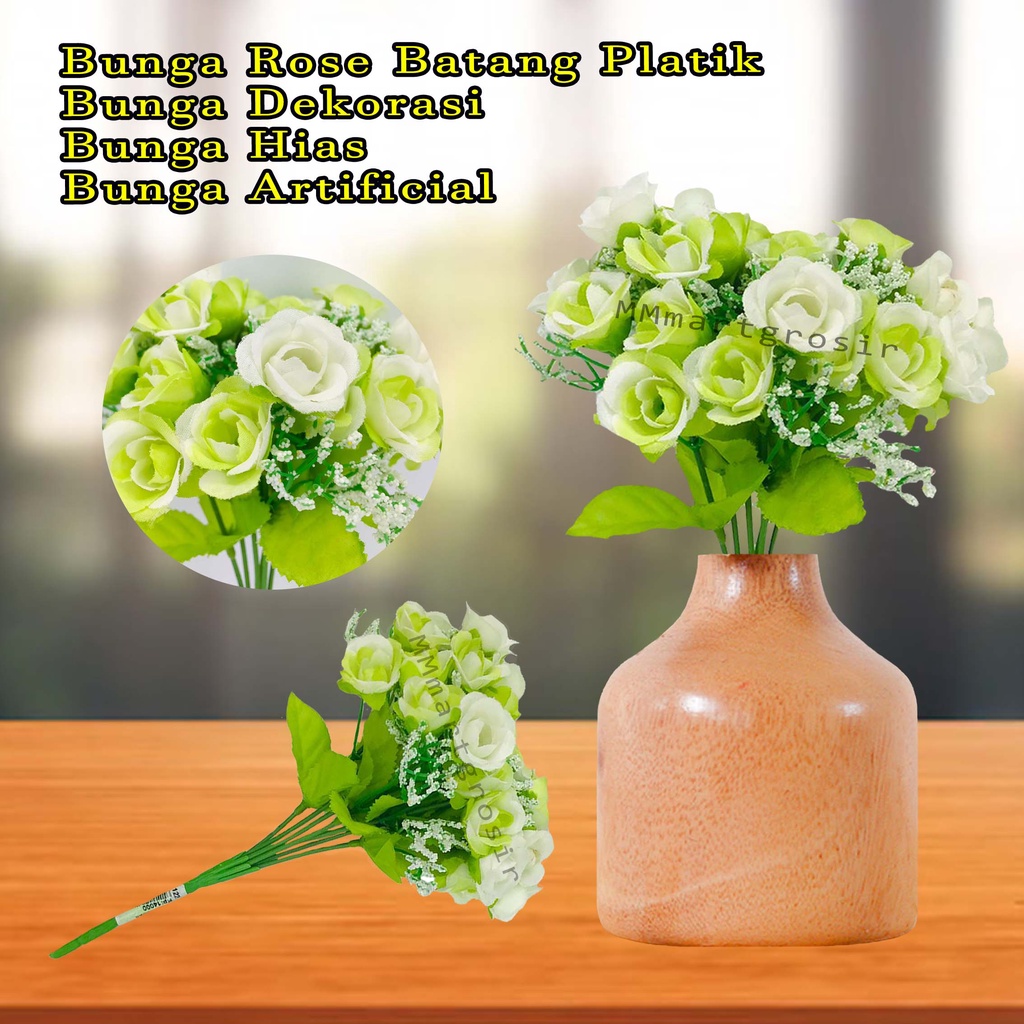 Bunga rose Batang Platik / Bunga Dekorasi / bunga Hias / bunga Artificial