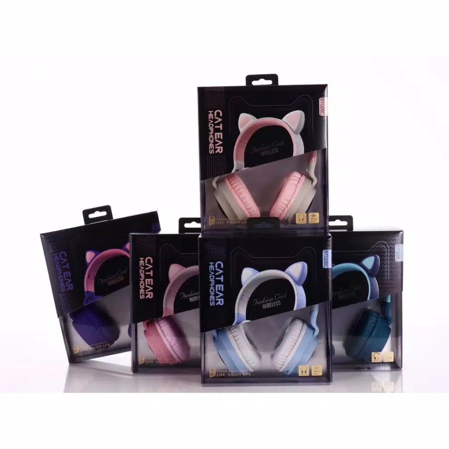 Headset Bluetooth Bando Motif Kucing Headphone Lucu Untuk Anak-Anak