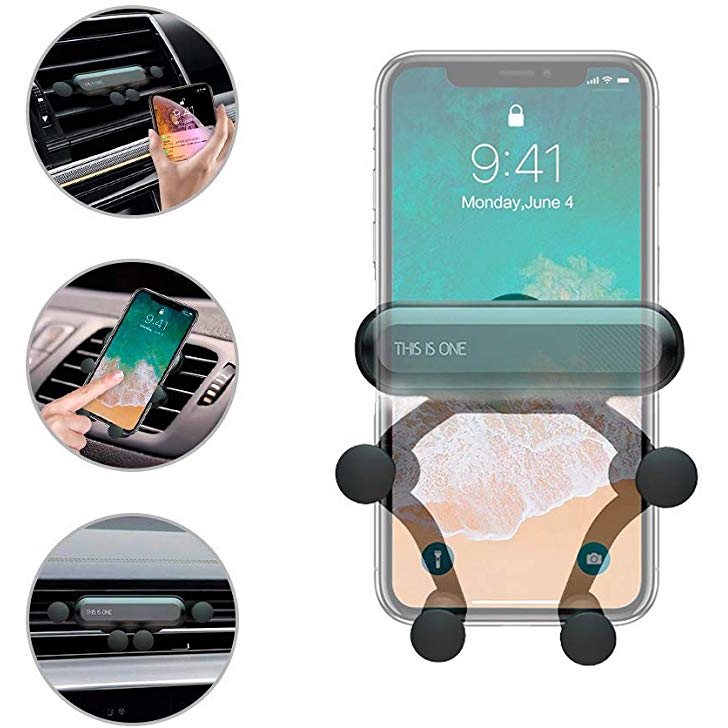 Universal Auto Grip Car Phone Mount Holder Gravity Air Vent Car Auto Clamping Stand