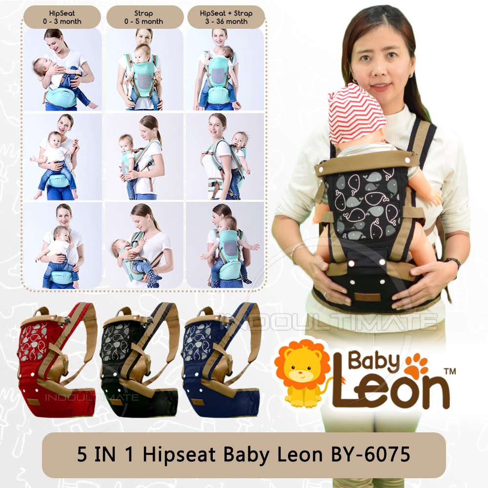 Gendongan bayi Samping Gendongan Bayi depan 5in1 Way Gendongan Hipseat  BABY LEON BY-6075