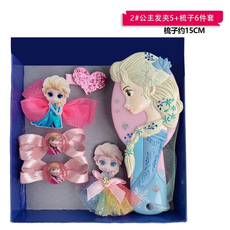 Jepit Box Frozen Paket Aksesoris Rambut Frozen Elsa anak 6 in 1 sisir ikat rambut jepitan gift ulang tahun perempuan