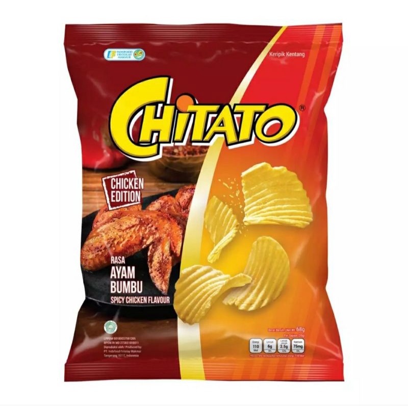 

Chitato Keripik Kentang Ayam Bumbu 68 gr | Snack Kentang | Chitato Spicy Chicken 68 gr