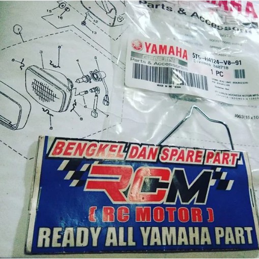 SPRING HEADLIGHT PER KAWAT KLEM KANCINGAN KANCING LAMPU REFLEKTOR OVAL RX KING RXKING SCORPIO RXS RXZ RZR ORI YAMAHA YGP ASLI 5T5-H4124-V0-91 HRGA PERBJI