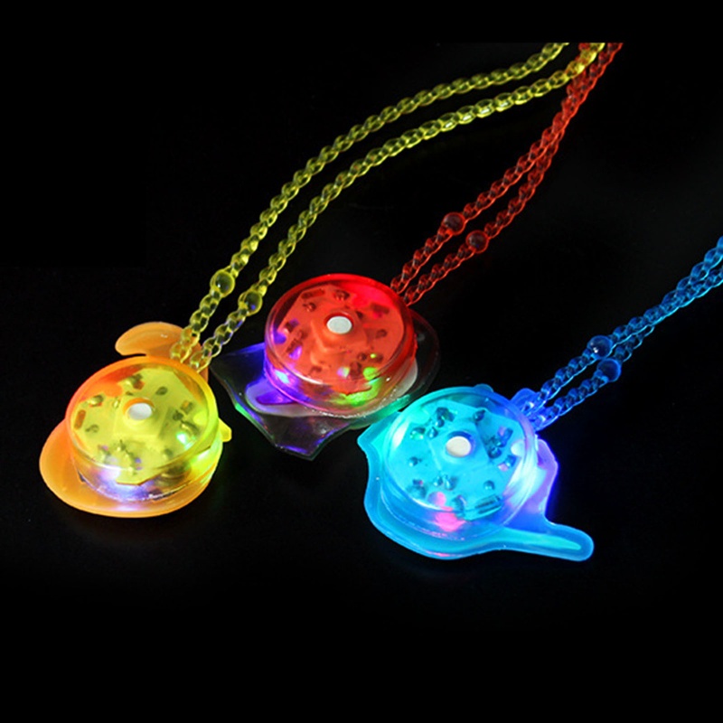 Zzz 5PCS / Set Mainan Kalung Dengan Lampu LED Warna-Warni Untuk Halloween