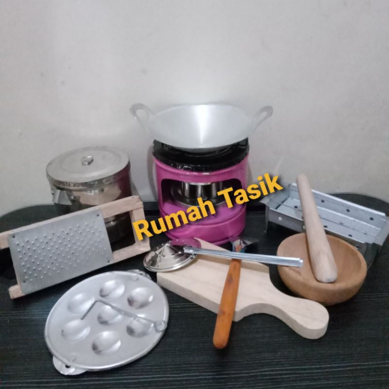 Mainan Masak Masakan Anak Tradisional Paket Dapur Kakak / Kitchen Set Mainan Masak Masakan Paket Kompor Mini Bisa Nyala Beneran