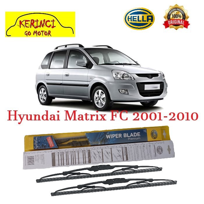 WIPER HYUNDAI MATRIX FC 2001-2010 HELLA PREMIUM 22&quot; &amp; 16&quot; SEPASANG