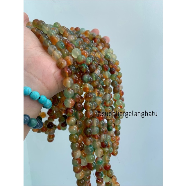 batu manau loreng ginggang hijau MUDA 10mm merah manao mangga orange