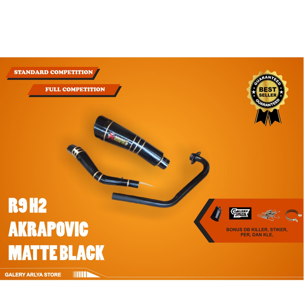 Knalpot racing satria fu R9 H2 Akrapovic Matte black original