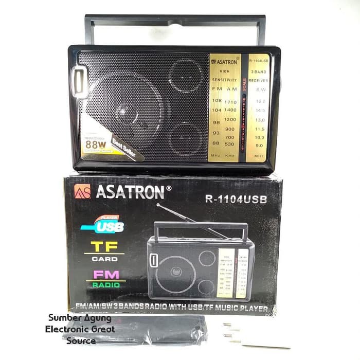 Asatron Speaker Radio R1104 R1104USB 1104 Senter FM AM SW 3Bands USB T