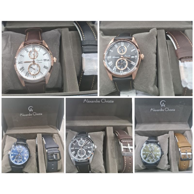 jam tangan alexandre christie ac3040 man leather automatic 3040 original garansi resmi