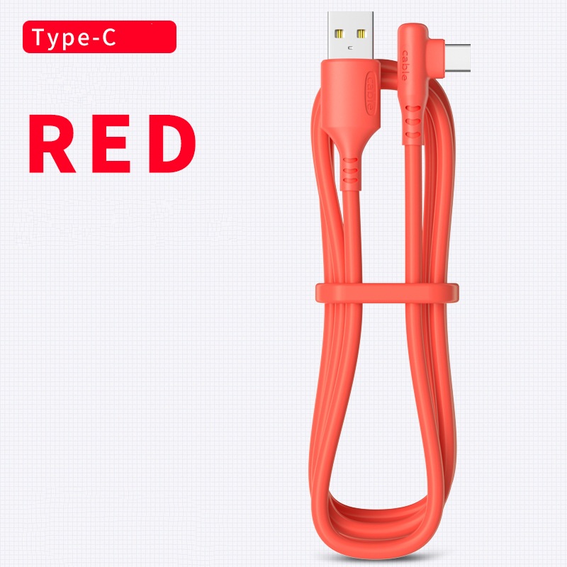 Kabel Data/Charger Usb Tipe C 5a Fast Charging Bentuk Siku Bahan Silikon Lembut